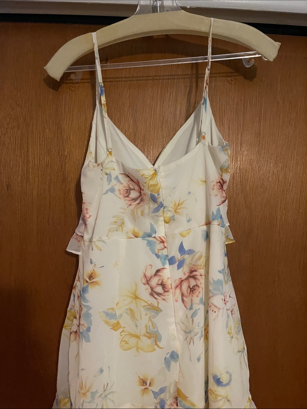 Lulu's Cream Floral Ruffle Mini Dress - Picture 5 of 6